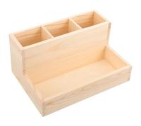 AUTSUPPL Boîte de Rangement Maquillage en Bois 20x13,7x9,5 Cm, Porte-pinceaux Compact, Organisateur Cosmétique Polyvalent pour Salle de Bain et Coiffeuse, Support Pinceaux et Boîte