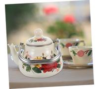 AUTSUPPL Bouilloire Émaillée Vintage Motif Floral avec Infuseur Théière Émail pour Cuisinière Kettle Décoratif pour Maison et Salon de Thé