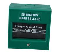 AUTSUPPL Bouton Alarme Incendie Réarmable en Plastique Vert Déclenchement Manuel Rapide Compatible Système Alarme pour Sorties de Secours en Cas d'urgence Incendie