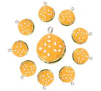 AUTSUPPL Breloques Hamburger en Résine 10 Pcs, Mini Pendentifs DIY pour Bijoux et Accessoires, Couleur Naturelle, Légers et Résistants, Artisanat Créatif, Décorations Porte-clés et Loisirs