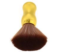 AUTSUPPL Brosse de Barbier pour Cou avec Poignée Métallique Dorée Brosse Douce pour Balayage Cheveux Cassés Outil Professionnel pour Nettoyage Du Cou Salon et Usage Domestique