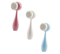 AUTSUPPL Brosse Nettoyante Visage Double Face Lot de 3 Silicone Souple Nettoyage en Profondeur Exfoliation et Massage pour Peau Sensible Blanc Bleu Rose