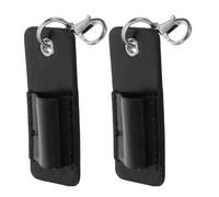 AUTSUPPL Clip pour Stylo Porte-clés en Pu Anti-perte 2pcs avec Cordon Tour de Cou Noir, Maintien Sûr et Léger pour École et Réunions Professionnelles