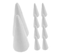 AUTSUPPL Cônes en Mousse pour Bricolage 12 Pièces 15 Cm Cônes Polystyrène Blancs Activités Manuelles Garçon et Filles Supports à Peindre Décoration Centre de Table Noël