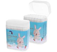 AUTSUPPL Cotons-tiges pour Bébé 400 Pièces, Embouts Ronds en Spirale, Coton Naturel et Papier, Bâtonnets de Nettoyage Nasaux Oreilles, Écouvillons de Sécurité pour Soins Délicats des