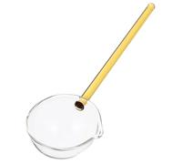 AUTSUPPL Cuillère Verre Transparente Résistante Haute Température avec Manche Jaune Cuillère pour Déjeuner Riz Soupe et Desserts Design Simple et Confortable pour Usage Quotidien