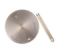 AUTSUPPL Diffuseur de Chaleur Plaque à Induction 20 Cm Rose Doré en Acier Inoxydable Adaptateur pour Cuisinière Gaz et Électrique Poignée Amovible pour Cuisson Uniforme