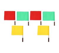 AUTSUPPL Drapeaux de l'arbitre de ligne de football, lot de 6, en polyester et acier inoxydable, portables, code couleur varié, pour entraînement et signalisation routière