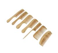 AUTSUPPL Ensemble De 7 Brosses à Cheveux En Bambou Naturel, Taille Mixte, Antistatique, Massage Cuir Chevelu, Pour Hommes Et Femmes, Adapté Usage Quotidien