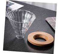 AUTSUPPL Entonnoir à Café Stripe Réutilisable Passoire et Support en Bois Filtre à Café pour Maison Bar la Cuisine Solide et Facile à Nettoyer 1 Ensemble