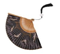 AUTSUPPL éventail Pliant en Soie Décoration Murale Tissu UV Pliable Ornement Ventilateur décoration de Mariage éventail Fans de Mur décoratifs Vert