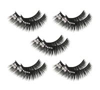 AUTSUPPL Faux Cils Noirs en Fibre Synthétique pour Scène, Pack de 5 Paires, Effet Plus Long et Plus Épais, pour Toute Occasion et Club