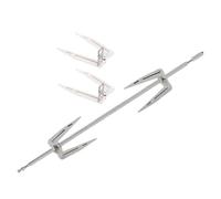 AUTSUPPL Fourchette à Poulet Rôti en Acier Inoxydable, Accessoire Pratique Réglage Facile pour Friteuse à Air, Set de 3 Pièces pour Barbecue et Cuisson Rotative