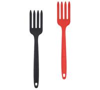AUTSUPPL Fourchette en Silicone Réutilisable 2pcs sans Bavure Ustensile Cuisine Portable pour Mélanger Salade et Pâtes