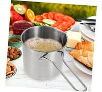 AUTSUPPL Friteuse Inox Multifonction Mini avec Pince Marmite Profonde Légère et Résistante pour Cuisson Maison Gaz et Induction