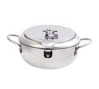 AUTSUPPL Friteuse Mini avec Thermomètre et Couvercle Égouttoir Poêle à Frire Contrôle Température Compatible Gaz et Induction Batterie Cuisine Polyvalente