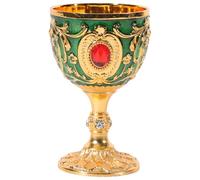 AUTSUPPL Gobelet à Liqueur Européen Rétro 30ml en Alliage Solide Vert, Design Vintage Classique, Résistant Renversement, pour Fêtes et Célébrations