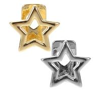 AUTSUPPL Grillz Dentaires en Cuivre 2pcs, Bijoux en Forme d'Étoile pour Performances Hip Hop et Cosplay, Confortables et Prévenant la Mauvaise Haleine