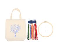 AUTSUPPL Kit de Broderie Sac Tote Bag Toile DIY avec Motif et Instructions Sac Cabas Personnalisable pour Femme Usage Quotidien Shopping et Voyage