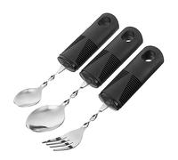 AUTSUPPL Kit De Couverts Adaptatifs Pour Seniors - Cuillère - Fourchette Pliable Ustensiles Pratiques Pour Tremblements 3 Pièces Confort Et Sécurité Pour Personnes Âgées