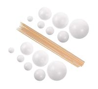 AUTSUPPL Kit de Modélisation Planétaire avec 14 Boules en Polystyrène Légères et 10 Bâtons en Bambou de 24cm pour Activités Éducatives Familiales et Bricolage Créatif