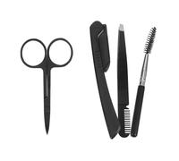 AUTSUPPL Kit pour Sourcils Acier Inoxydable Ciseaux Précision Pince à Épiler Brosse Multifonction Professionnel pour Maquillage et Toilettage à Domicile