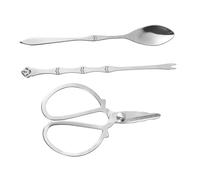 AUTSUPPL Kit Ustensiles Fruits de Mer Acier Inoxydable avec Pinces Fourchette et Ciseaux Crabes Pratique pour Maison et Restaurant pour Homard Crustacés et Coquillages