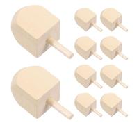 AUTSUPPL Lot de 10 Toupies en Bois Non Peintes de 4,15 Cm Manche, Toupies DIY pour Hanoukka, Jouets Éducatifs et Bricolages Artisanaux, Présents de Fête pour Garçon et Filles et Activités