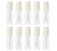 AUTSUPPL Lot de 10 Tubes de Brillant à Lèvres Vides 12 Ml Bouchon Blanc Contenants Miniatures en Plastique pour DIY Rouge à Lèvres Gloss pour Maquillage et Soins Personnels