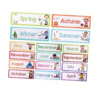 AUTSUPPL Lot de 16 Cartes De Vocabulaire Anglais pour Enfants pour Mois Cartes De Vocabulaire Anglais