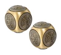 AUTSUPPL Lot de 2 Boules de Baoding Chinoises en Laiton 36mm avec Relief Hexagonal, Boules Anti-stress Décoratives pour Relaxation en Milieu de Travail et Exercices des Mains