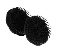 AUTSUPPL Lot De 2 Brosses De Massage Du Cuir Chevelu Rondes, Brosse à Shampoing En Plastique Noire, Petite Taille, Pour Nettoyage Et Massage Du Cuir Chevelu, Usage Quotidien Et Voyage