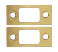 AUTSUPPL Lot de 2 Gâches D'angle en Acier Inoxydable Doré pour Serrures à Pêne Dormant, Plaque de Verrouillage pour Portes en Bois, Guide de Verrouillage Sécurisé, Quincaillerie pour