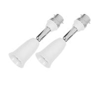 AUTSUPPL Lot de 2 Rallonges Réglables pour Douille D’ampoule B22 vers E27 11,4 Cm, Inclinaison Verticale 90° et Horizontale 360°, Compatible 110-250 V, Supporte Jusqu’à 150 W, Adaptateur