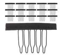 AUTSUPPL Lot de 20 Pinces à Cheveux en Métal avec 5 Dents Acier pour Fixation Perruques, Accessoires Élégants et Polyvalents pour Sécuriser et Fabriquer Perruques