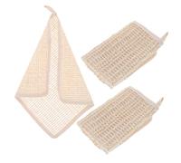 AUTSUPPL Lot de 3 Débarbouillettes en Ramie 20x20 Cm Naturelles et Douces pour Visage et Corps, Lingettes Démaquillantes Visage Adultes, Usage Salle de Bain et Voyage