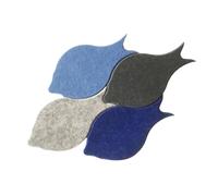 AUTSUPPL Lot de 4 Autocollants Muraux en Feutre Forme Poisson, Décoration Murale Créative, Auto-adhésifs sans Assemblage, pour Décoration Intérieure