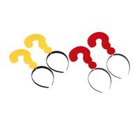 AUTSUPPL Lot de 4 bandeaux pour cheveux avec motif point d'interrogation, faciles à utiliser et confortables à porter pour les anniversaires et cosplay, accessoires photo