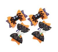 AUTSUPPL Lot de 4 Barrettes à Cheveux Nœud Halloween, Petites Pinces Fantômes et Grosses Pinces Araignées, Accessoires pour Garçon et Filles, Motifs Dessin Animé pour Fête Costumée,