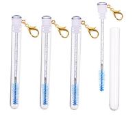 AUTSUPPL Lot De 4 Brosses à Cils Et Peignes à Sourcils 10 Cm Bleu, Portable Et Léger, Pour Usage Quotidien Et Voyage, Accessoires Maquillage Porte-clés