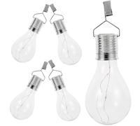 AUTSUPPL Lot de 5 Ampoules Solaires LED Suspendues Transparentes Couleur Blanc Chaud Lampes d'Extérieur Rechargeables par Énergie Solaire pour Jardin Terrasse et Camping Autonomie 8-10
