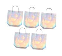 AUTSUPPL Lot de 5 Paquet de Courses en PVC Imperméables Fermeture Éclair, Faciles à Ranger Vie Quotidienne Shopping