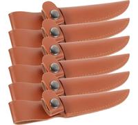 AUTSUPPL Lot de 6 Protège-lames en Cuir Pu Universels, Manchons pour Couteaux Cuisine, Étuis Réutilisables et Sécurisés, Protection Anti-coupure Maison Camping Style Style Aléatoire