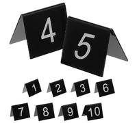 AUTSUPPL Marqueurs Noir Triangulaires Numéro en de Table Acrylique 10 Pcs, Solides et Polyvalents pour Décoration de Scène de Crime Fête à Thème