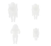 AUTSUPPL Mini Astronaute 3d en Plastique Blanc pour Moulage Résine Époxy, 4 Pièces, Style Mixte, Décorations Artisanales Réalistes pour Création de Bijoux et Ornements Plusieurs styles