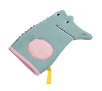 AUTSUPPL Moufles De Bain Pour Garçon Et Filles Double Face Taille Unique En Éponge Douce Verte Pour Bébé Et Tout-petits Motif Animé Reptile Usage Quotidien Nettoyage Peau Délicate