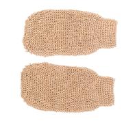 AUTSUPPL Moufles Exfoliants en Ramie Jute 2pcs Bain, Gommage Corps Doux, pour Exfolier la Peau Morte et Nettoyer le Dos la Maison