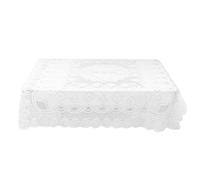 AUTSUPPL Nappe Décorative en Polyester Lavable pour Table Basse, Style Campagne, Douce et Confortable, pour Mariage ou Hôtel, Blanche Motif Ajouré