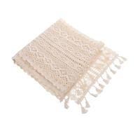 AUTSUPPL Nappe Vintage Creuse En Coton 24x160 Cm Dentelle Beige, Décoration Table Bohème Pour Mariage, Banquet Et Fête, Chemin De Table Rétro Polyvalent