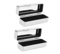 AUTSUPPL Organisateur de Maquillage Portable avec Miroir 2 Pièces Boîte de Rangement Carrée Rétro pour Rouges à Lèvres Accessoires Cosmétiques Paquet à Main Présent Femme